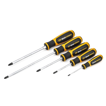 Gearwrench 5 Pc. Phillips? Dual Material Screwdriver Set 80052H